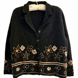 100% Wool Cozy Dark Academia Cabincore Mori Girl Wimsigoth Paraphrase Blazer XL